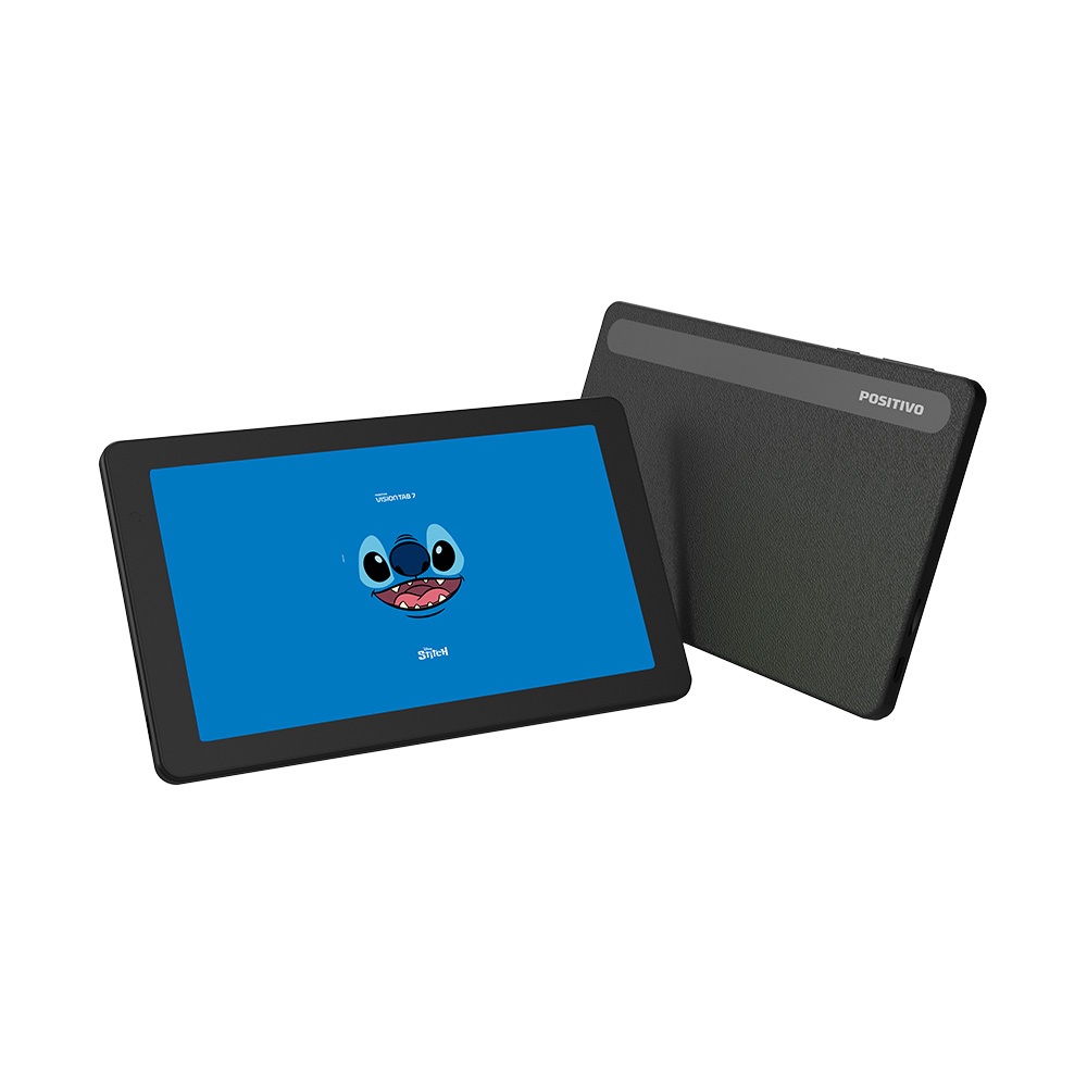 Tablet Vision TAB 7 Stitch + Capa e Bolsa - Octa-Core 3GB RAM 64GB Android 14 Go Wi-Fi IPS Positivo