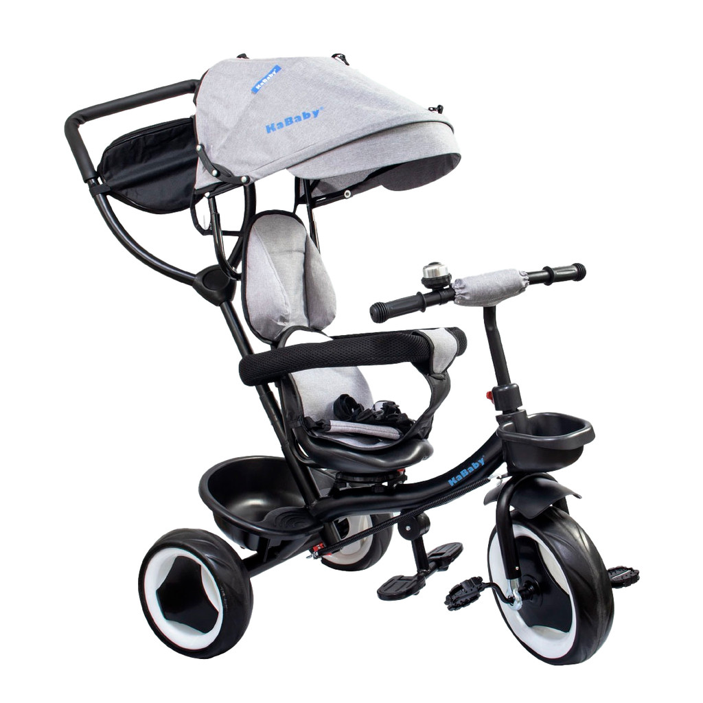 Triciclo Infantil 4 em 1 Multifuncional Carrinho de Bebê Com Empurrador e CapotaSolar-Kababy - 3