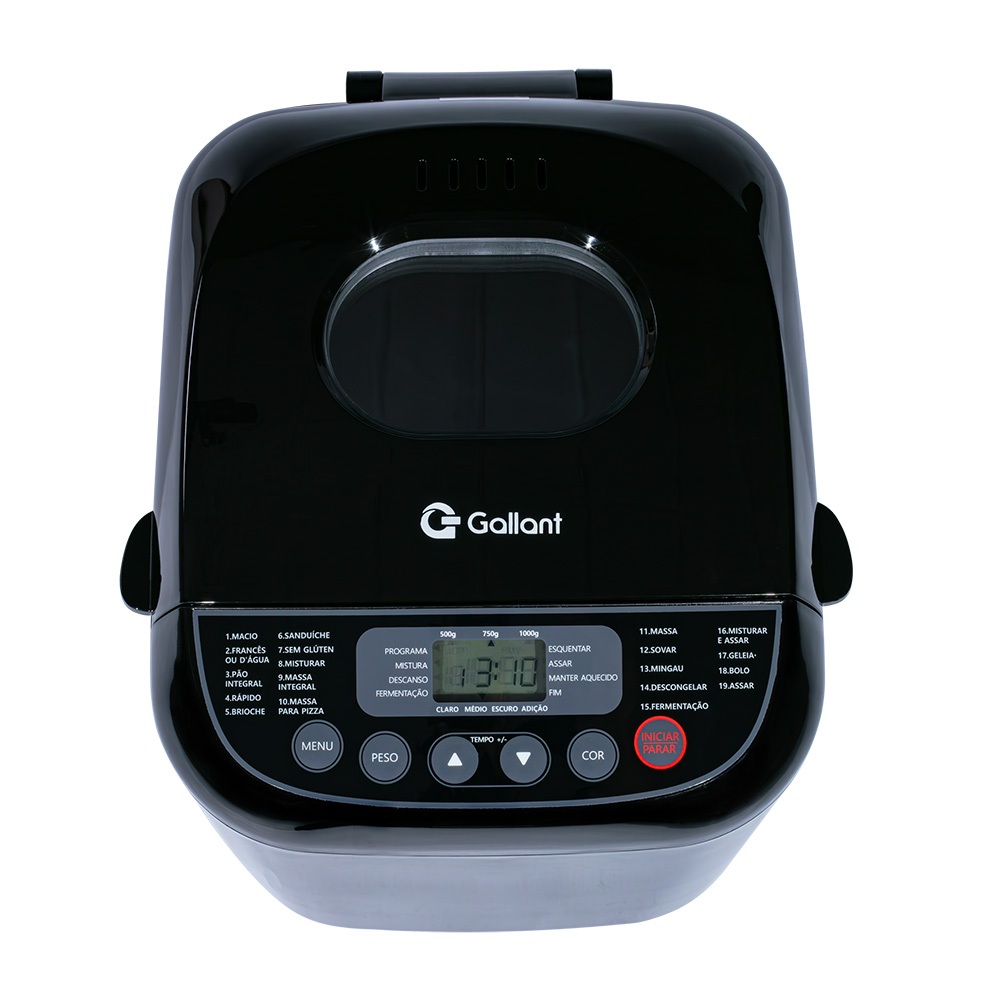 Panificadora 19 Programas Gallant 600w Preta (GPA1E19A_127PT) - 3