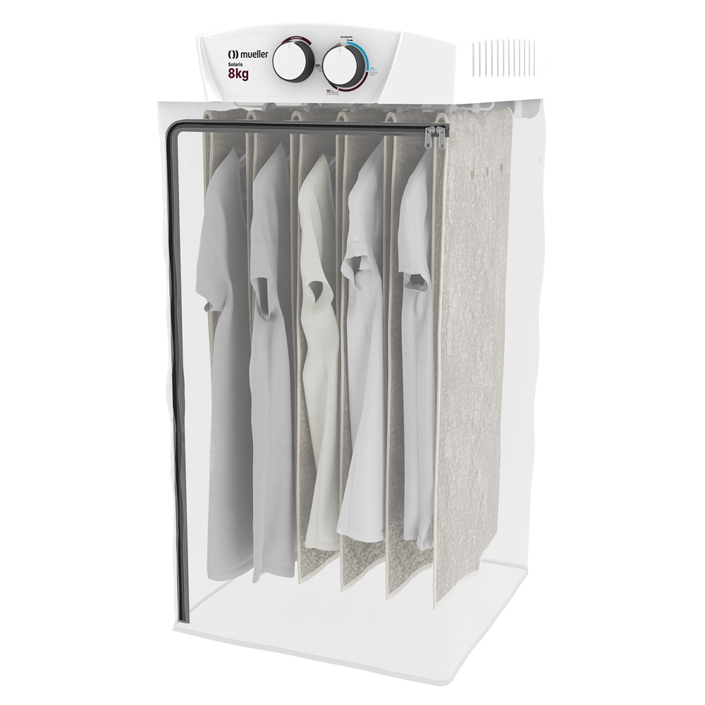 Secadora de Roupa Mueller Solaris 8 kg com timer ar quente e frio 6 varões
                      e 5 cabides