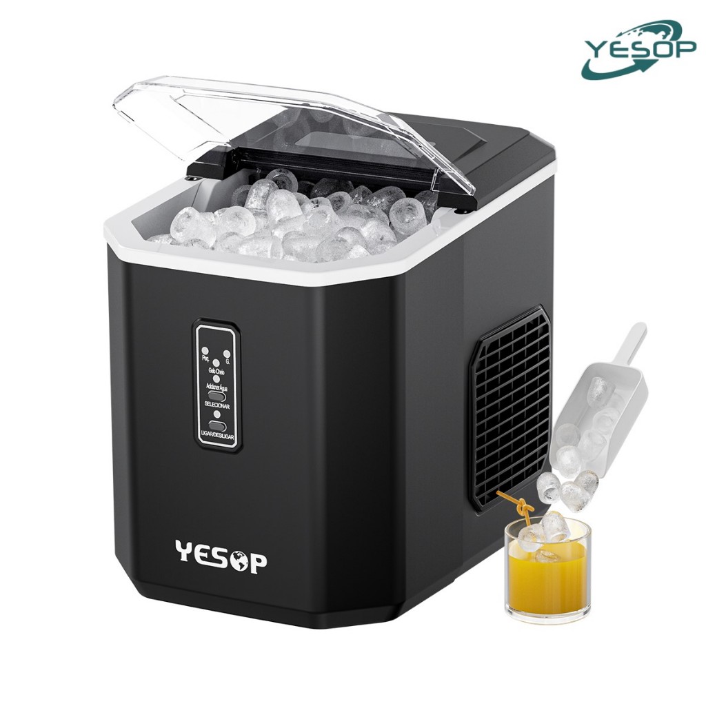YESOP Máquina De Gelo Portátil Preto 12kg/dia 127V Produção Rápida Turbo
                      Ice Para Casa E Bar